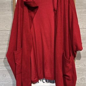 Red Women's Sweater with Pockets